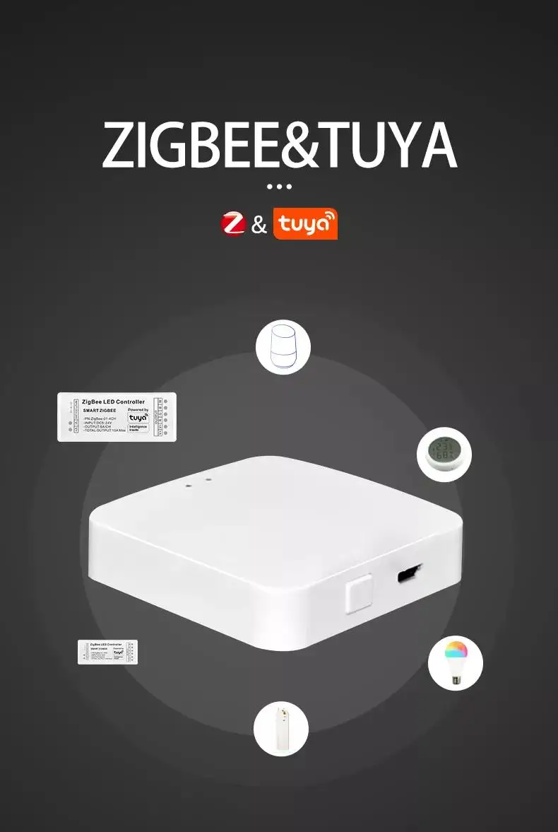 Imagem -06 - Tuya Zigbee Led Controlador Dimmer Dc12v 24v Única Cor Duplo Branco Rgb Rgbw Rgb Cct Zigbee 3.0 Led Tira Luz Fita da Lâmpada 110 Peças