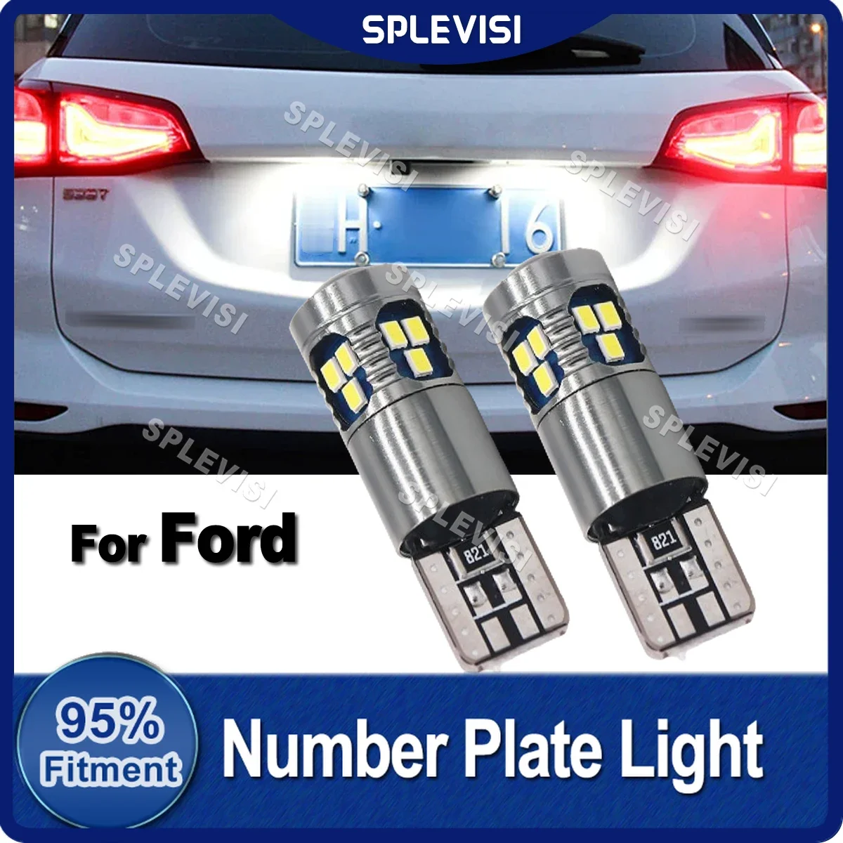 

2x T10 W5W LED License Number Plate Light Bulbs Canbus Free For Ford B-Max C-Max Ranger Fiesta 4 6 Fusion Kuga 1 2