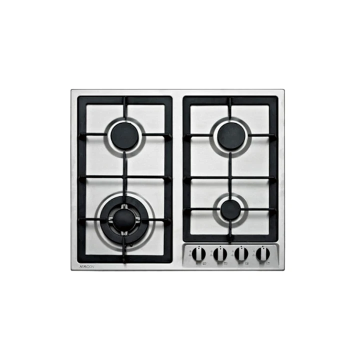 60cm stainless steel built-in gas stove/ cooktop/ gas hob, 2 Semi-rapid Burner 1 Triple Ring Wok Burner 1 Auxiliary Burner