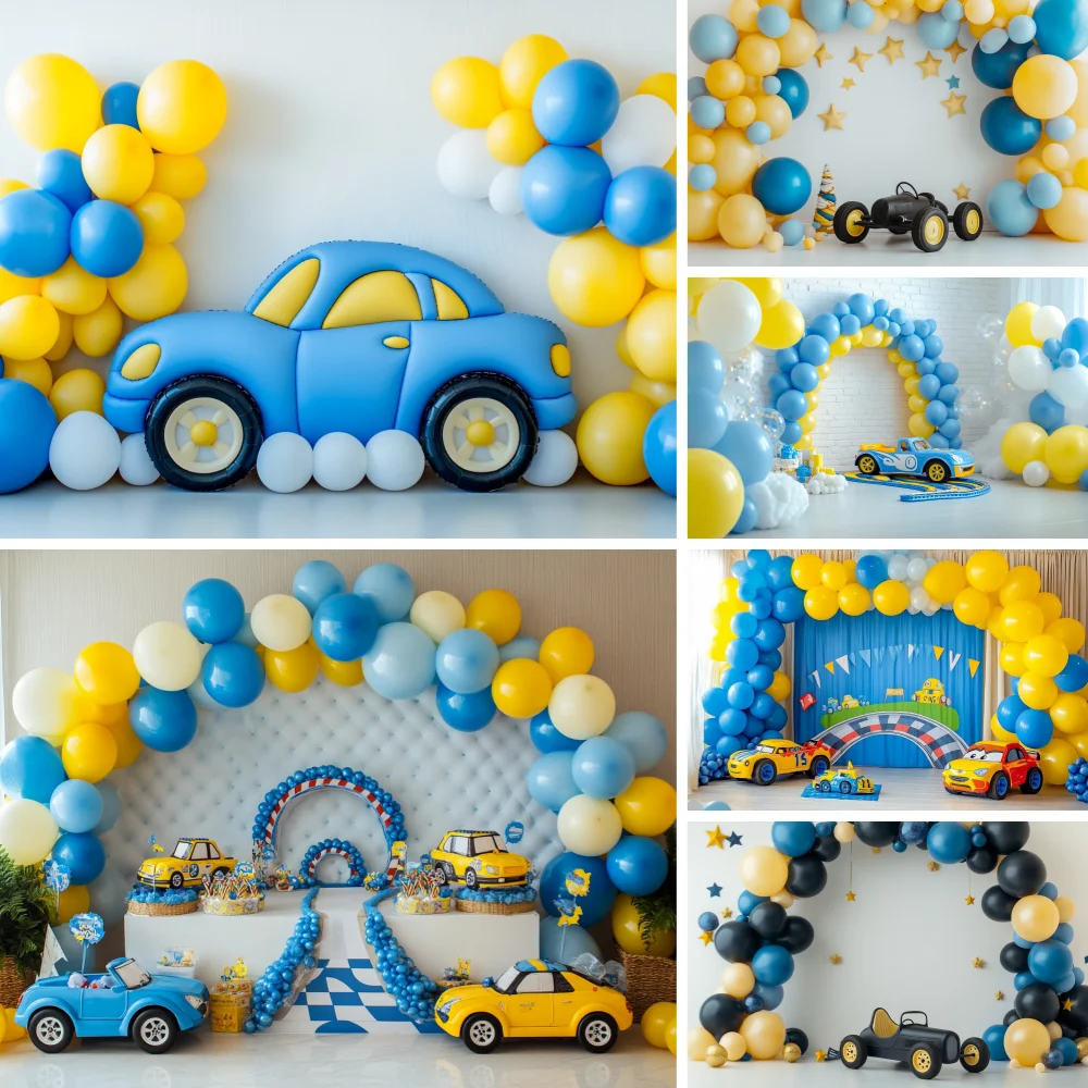

Photography Background Blue and White Sea Balloon Toy Kid Birthday Party Cake Smash Portrait Decor Backdrop Photo Studio