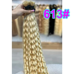 100% Human Hair Extension 613# Deep Curly Wave Natural Hair Vendor Virgin Bundles Bulk 100% Human Hair For Braiding Wholesale