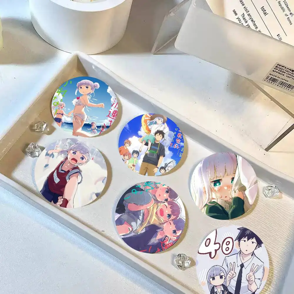 Anime Aharen San Is Indecipherable Cartoon Style Badge Brooches On Backpack Decoration Round Enamel Pins For Accessorys