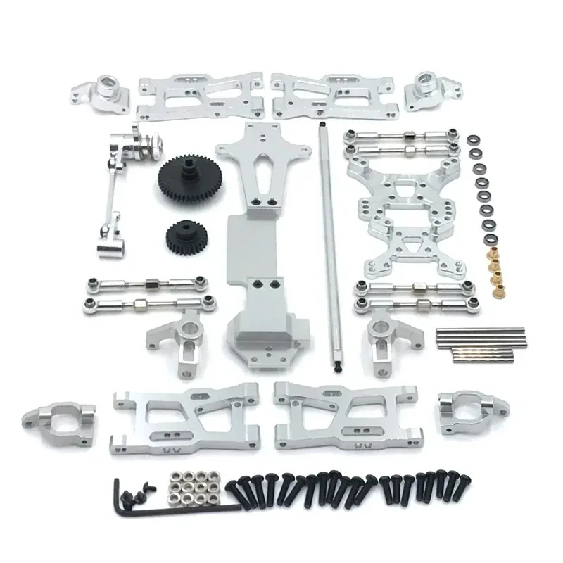 Metal Upgrade Parts Kits Swing Arm Link Rod Steering Block for Wltoys 144001 144002 144010 1/14 RC Car Accessories