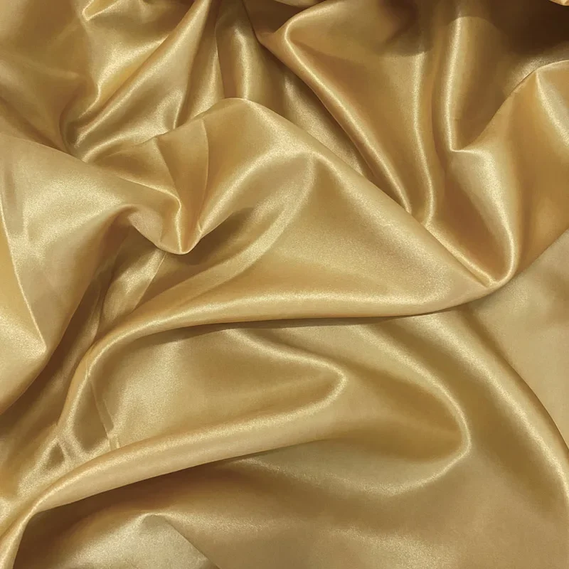 Golden Fabric, Shiny Gold Satin Lining Cloth for Sewing