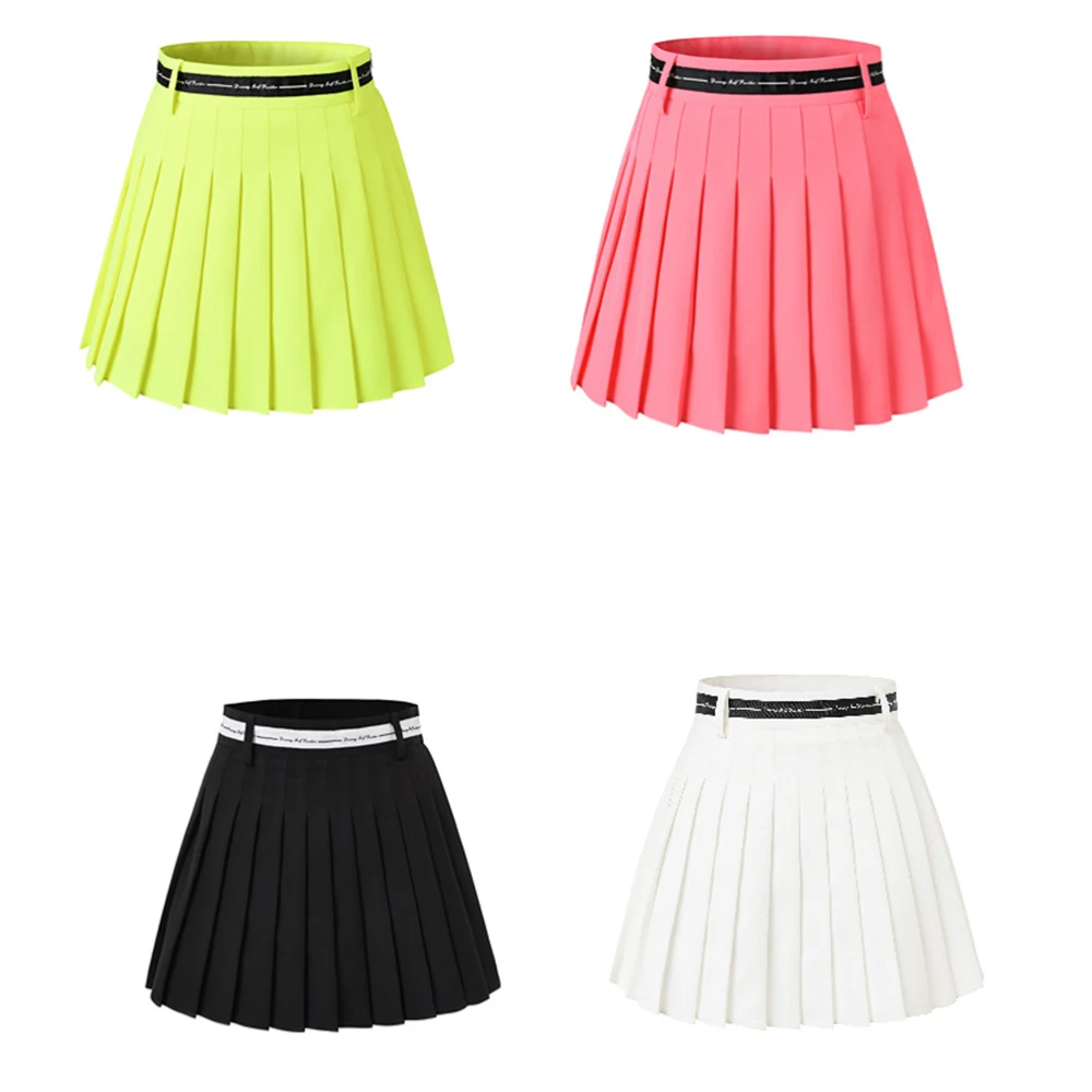 Women Thin Breathable High Waist Double Layer Pleated Short Skirt Sports Tennis Gym Fitness Soft Workout Badminton Golf Wear