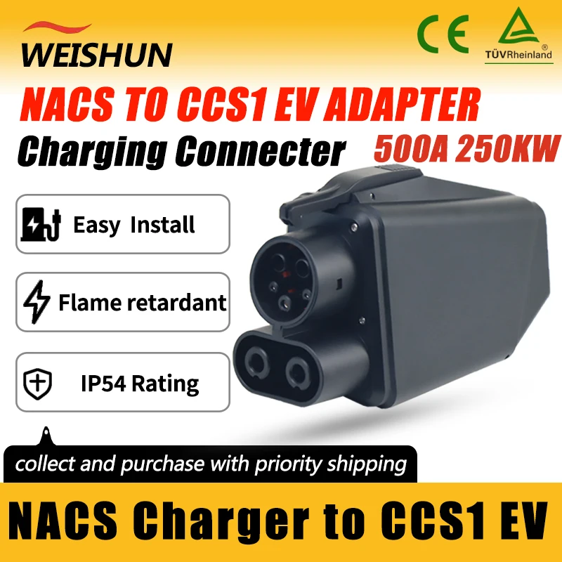 

NACS TO CCS1 EV Adapter Electric Vehicle Charger Connecter for NACS Charger To CCS1 Electric Car Adapter