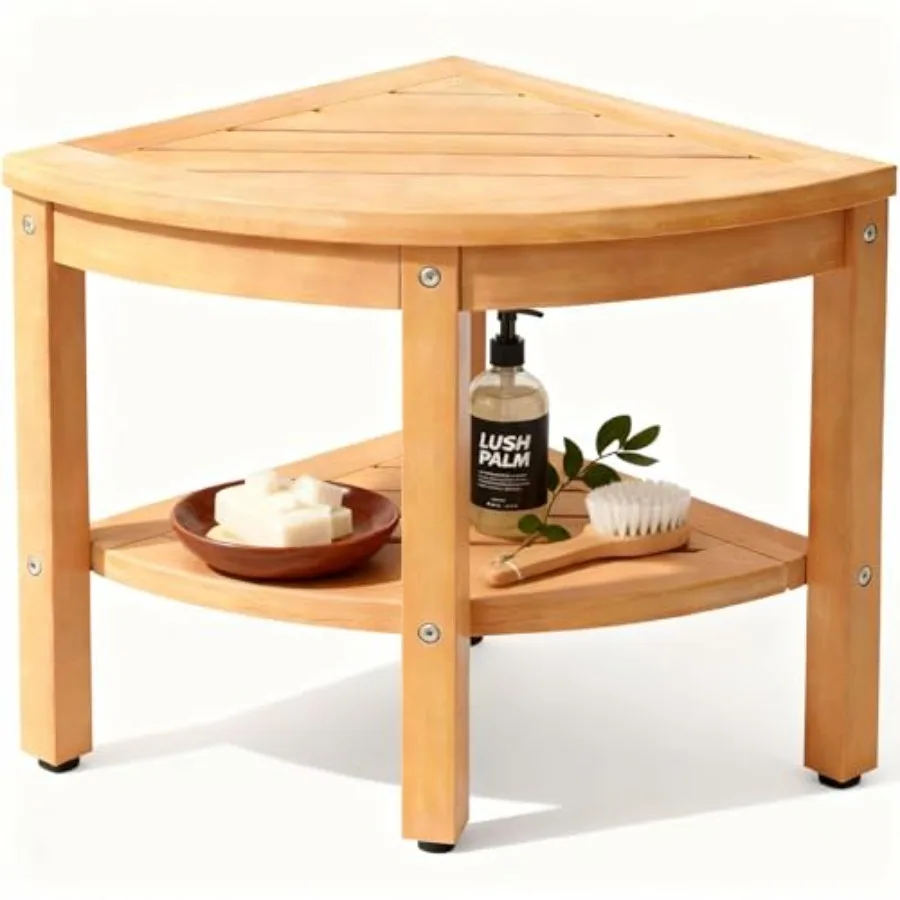 

Shower Stool for Inside Shower Corner Shower Stool Shower Bench Seat with Storage Shelf for Bathroom Living Room Bedroom