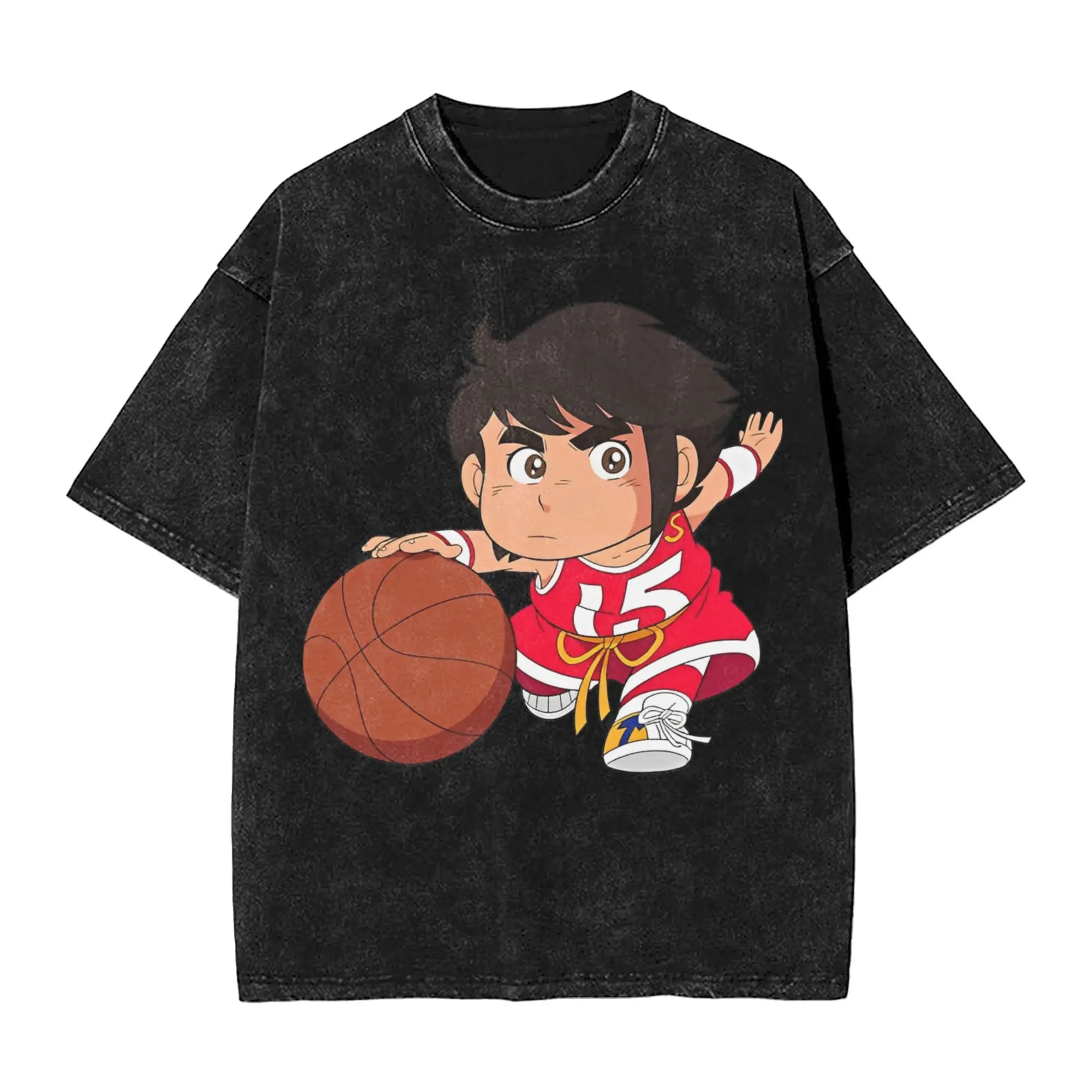 

Dash kappei Washed T Shirts Streetwear Vintage T-Shirt Cartoon 80s 90s Tee Shirt for Men Women Short Sleeve Oversize Printed