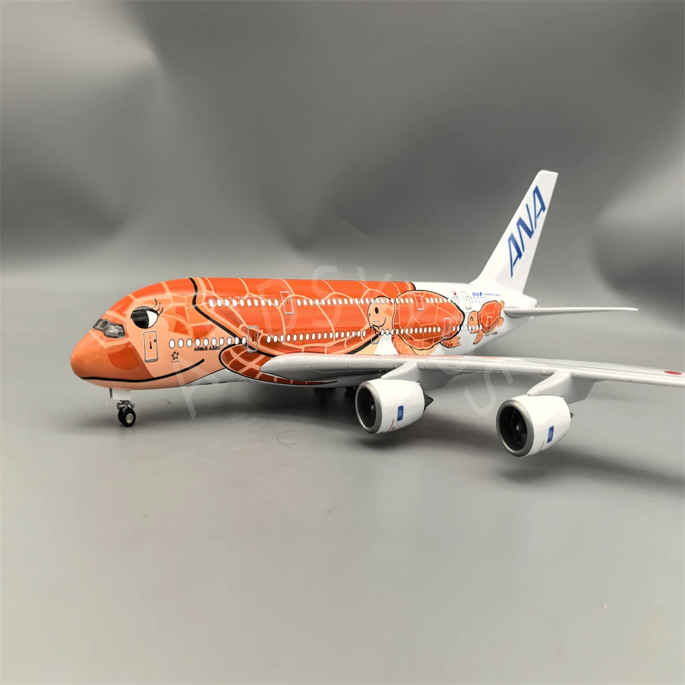 Nuevo modelo de avión SeaTurtle a380 de 47cm, Kits de modelos de avión de tortuga A380 con rueda, juguetes de resina, colección de modelos, regalos para sala de estar