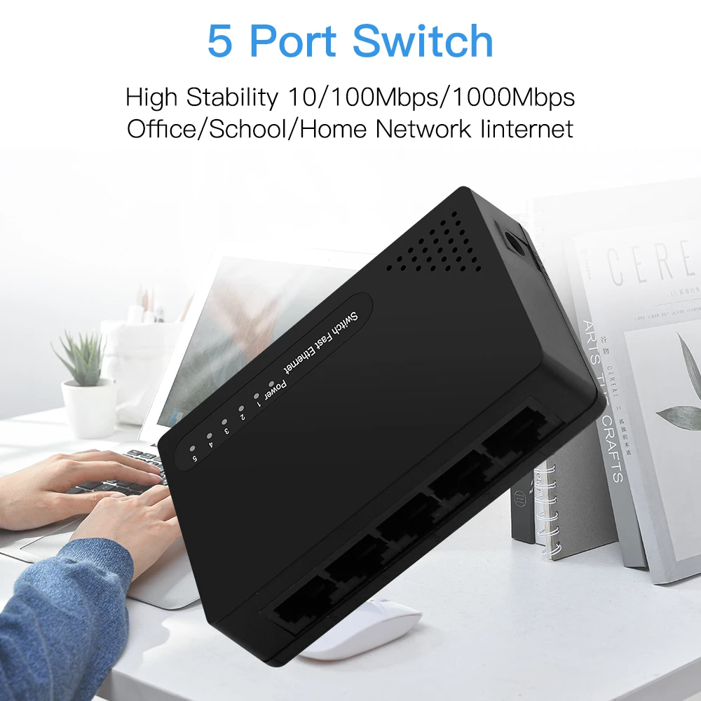 5 ポート 100Mbps ギガビット データ スイッチ ネットワーク ハブ RJ45 ハブ インターネット スプリッタ イーサネット スマート スイッチ プラグ アンド プレイ