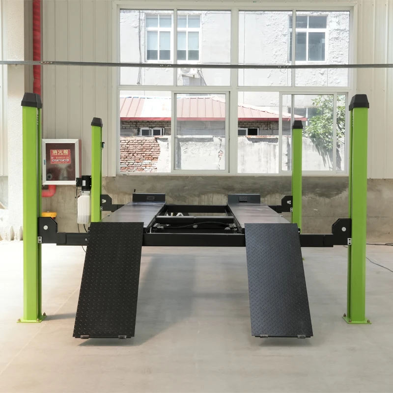 Hydraulic Four Post Car Lift for Home Use with Wheel Alignment Machine Car Garage Equipment