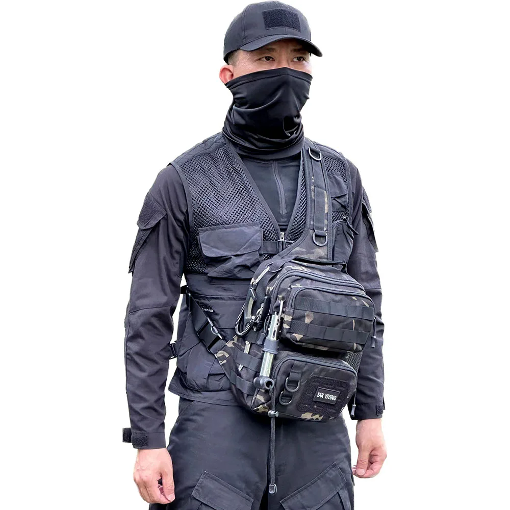 

Multifunctional Camouflage Crossbody Lure Bag Outdoor Travel Motorcycle Riding Chest Hunting Package Tool Commuting Shoulder Bag