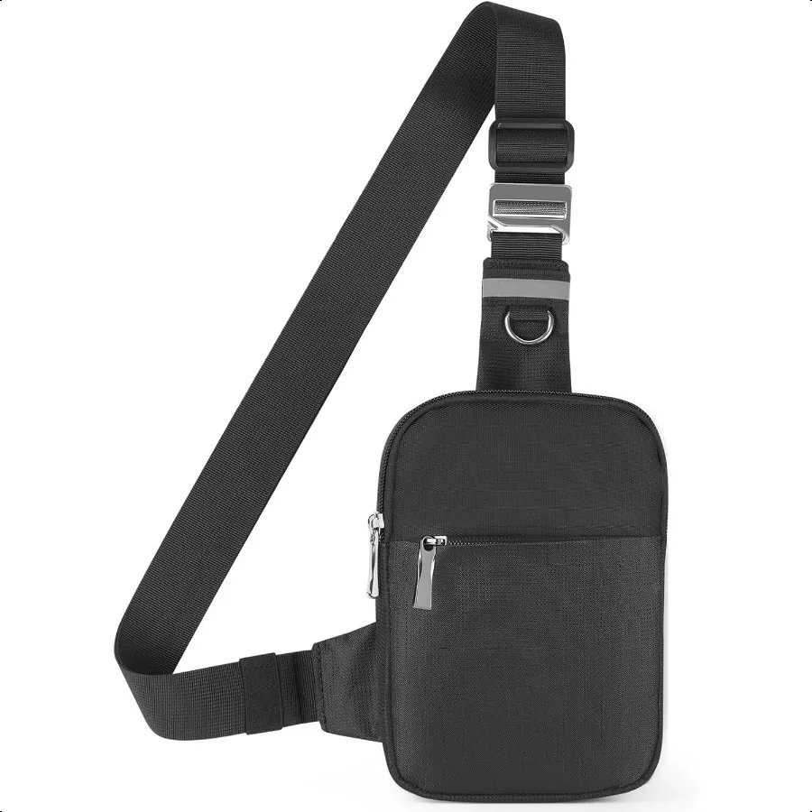 

Mini Sling Bag for Women Men Crossbody Bags Chest Bag Dual Pocket RFID Cell Phone Purse Travel Running Walking