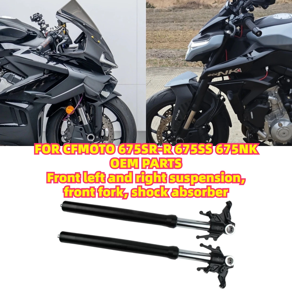 for cfmoto 675SR-R 675SS 675SR OEM PARTS  Left and Right Front Shock Absorbers, Front Fork, Suspension Damper, Front Shock Head