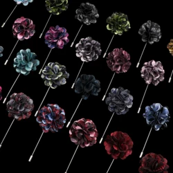 Men's Handmade Fabric Brooches Rose Floral Lapel Pin Matching Suit Shirt Clothes Accessory Fit Wedding Party Bussiness Gift