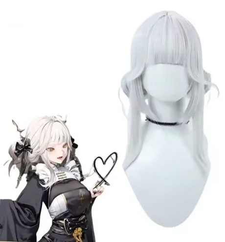 

wig Synthetic Hair Game NIKKE The Goddess of Victory Blanc Cosplay Wig 60cm Sliver White Color Wigs Heat Resistant Wig