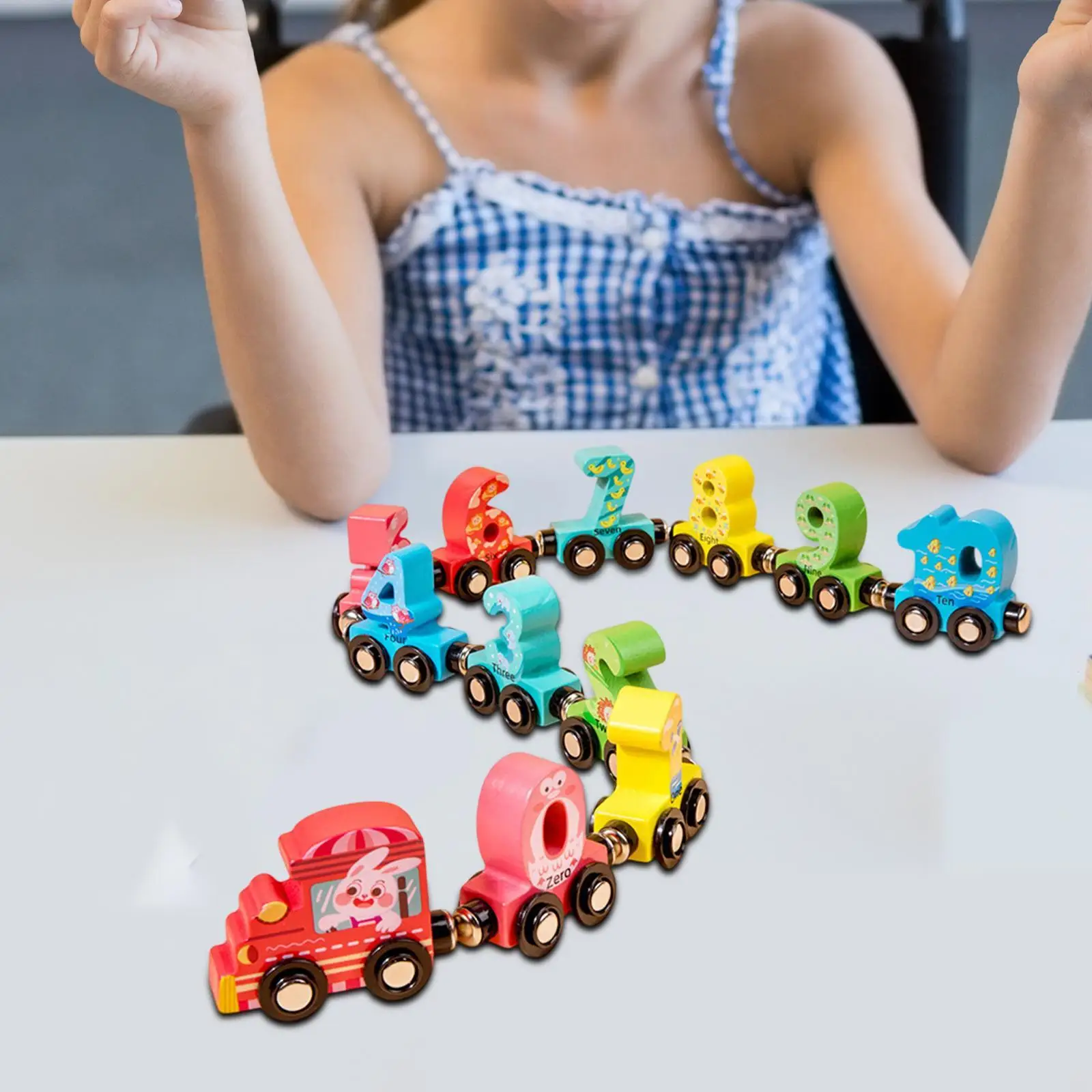 

Magnetic Number Train Set Wooden Train Set Toy Birthday Gift Decor Educational Toys for Girls Boys Children Kids Home Toddlers