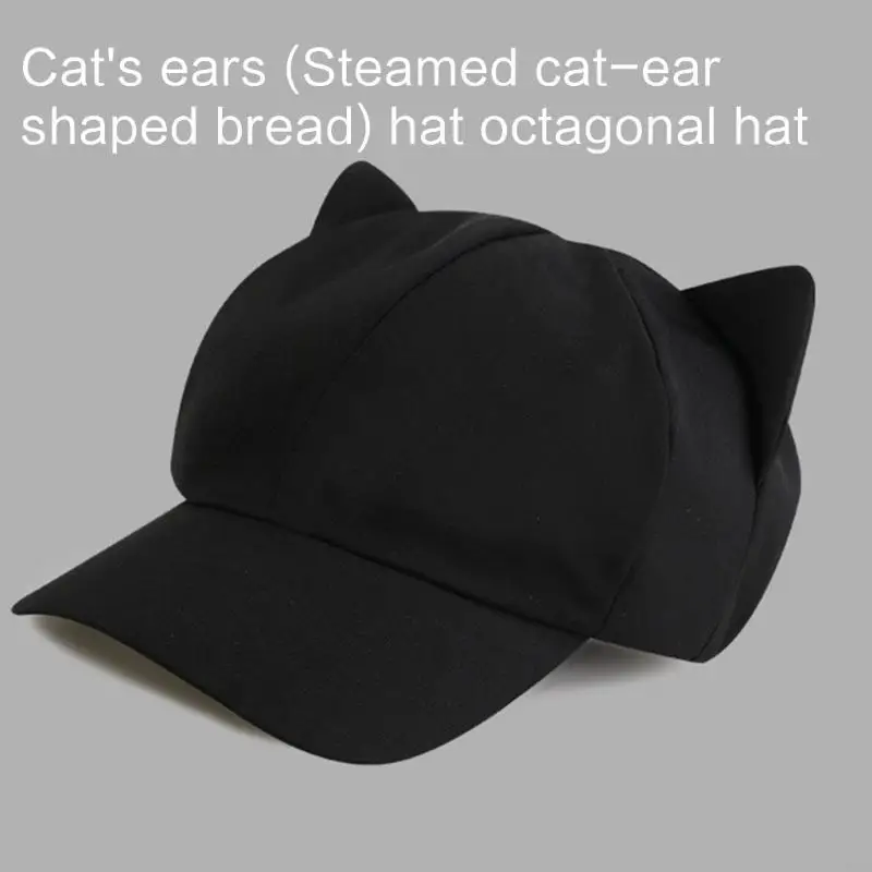 M6CD Sunproof قبعة بيسبول مع القطط الأذن قبعة بواقٍ للشمس للسفر الكبار في الهواء الطلق ضبط حجم الدراجات التنزه عطلة قبعة الشمس