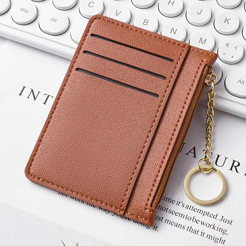 

Thin women's high-end card holder, ID card wallet, Korean style, mini keychain, access card cover, fashionable card holder