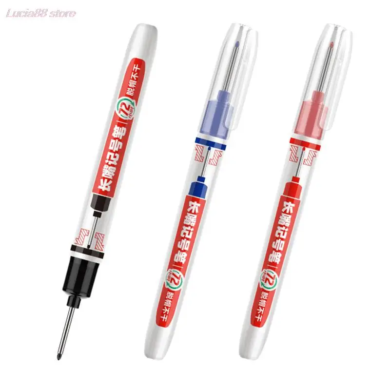 Nieuwe 20Mm Lange Hoofd Markers Pen Badkamer Houtbewerking Decoratie Waterdichte Marker Pen Rood/Zwart/Blauw Inkt