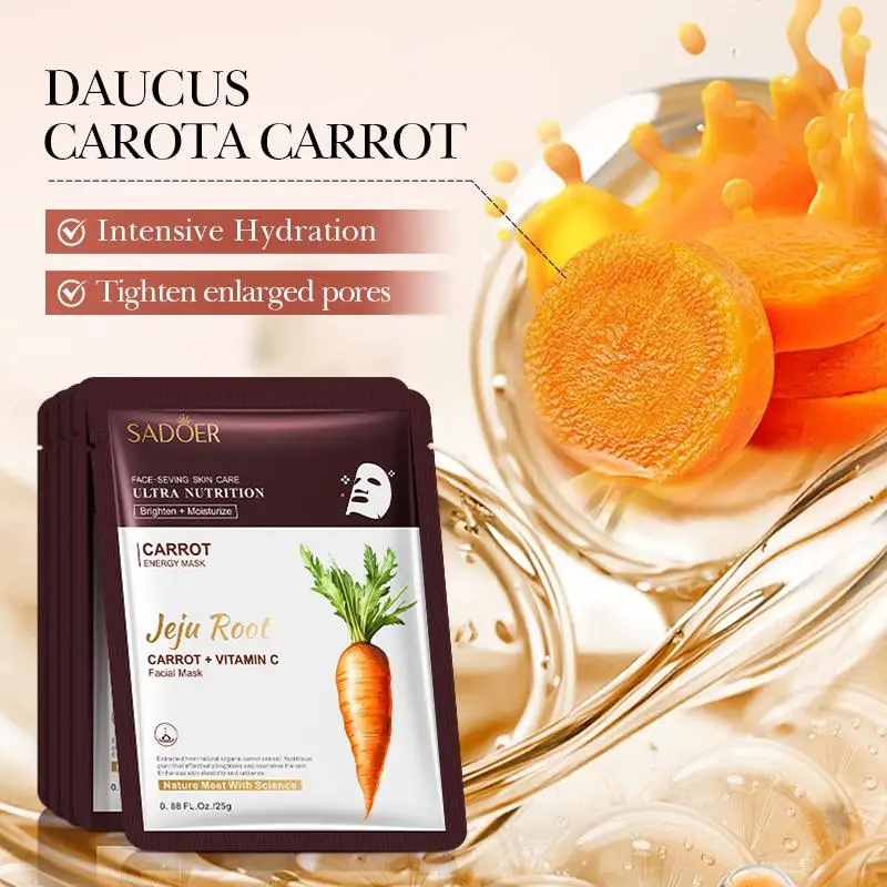 

10PCS SADOER Carrot Brightening & Moisturising Root MaskGinseng Firming & Nourishing Root MaskWomen's Face Care Products