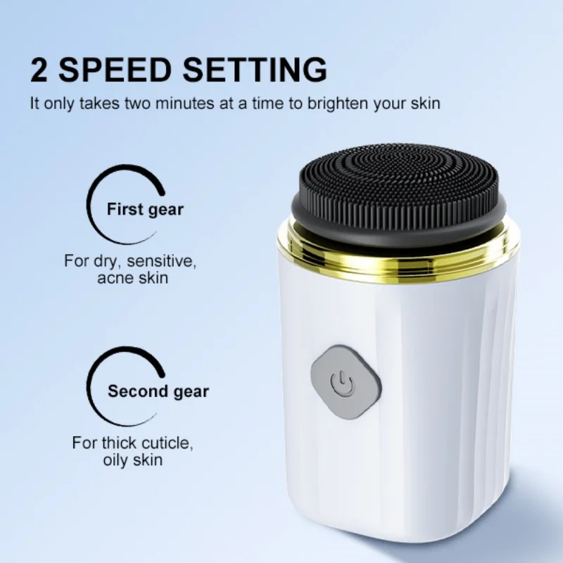 جهاز تنظيف الوجه الكهربائي المنزلي، أداة تجميل كهربائية للتنظيف العميق، دوران 360 درجة، محمولة للعناية بالبشرة، تنظيف المسام #1