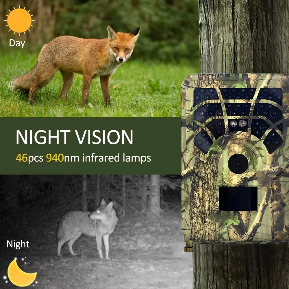 

Hunting Trail Camera 1080P 940nm Infrared Night Vision Motion Activated Trigger Security Cam Outdoor Wildlife Photo Traps
