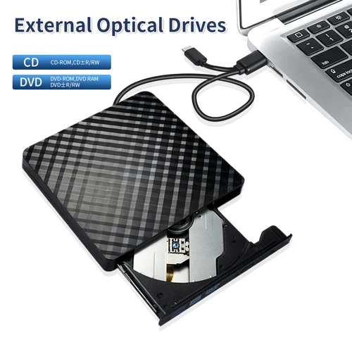 2 en 1 USB 3,0 tipo C grabadora de DVD externa delgada RW CD unidades ópticas escritor lector reproductor para ordenador portátil CD-RW DVD-ROM portátil