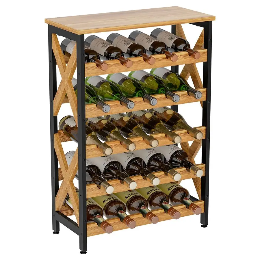 

Bottle Wine Rack Freestanding Floor Rustic Wine Holder Stand 5 Tier WobbleFree Tall Wine Racks Wine Large Display Storage Shelf