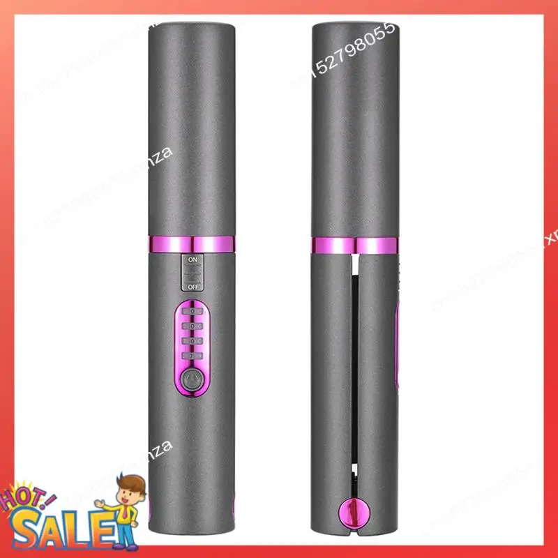 

Беспроводной выпрямитель для волос ABCL, утюг 2 в 1, портативный с перезаряжаемой батареей USB-C емкостью 5000 мАч, прочный серый пластинчатый