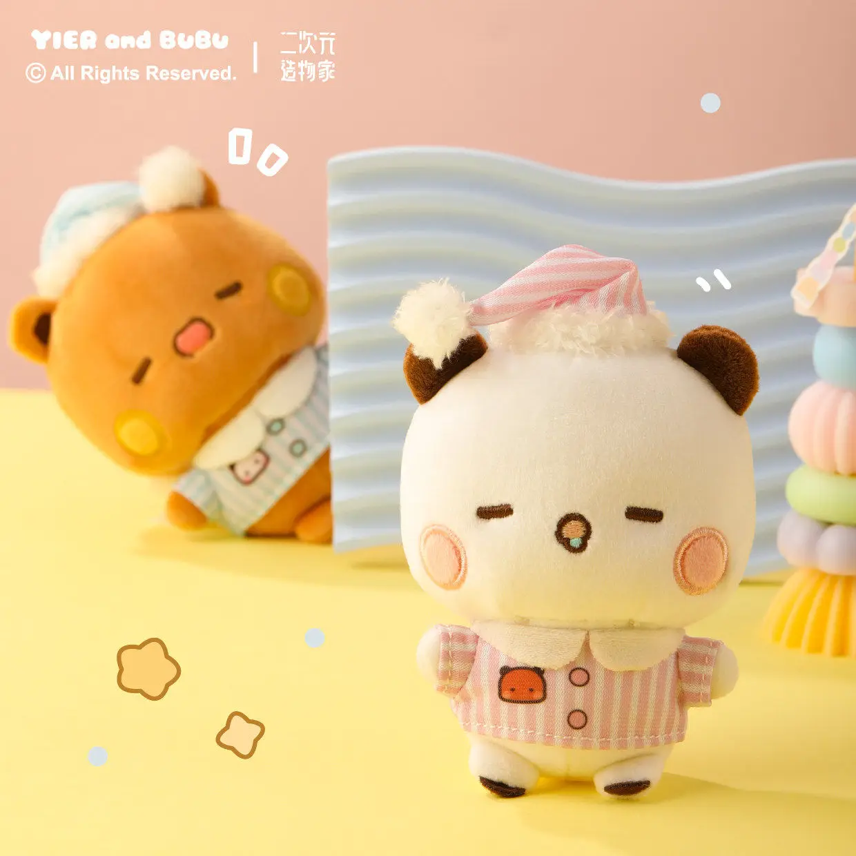 

Мягкая игрушка-подвеска Yier и Bubu: плюшевая панда, кавайный медведь, коллекционный подарок для пар