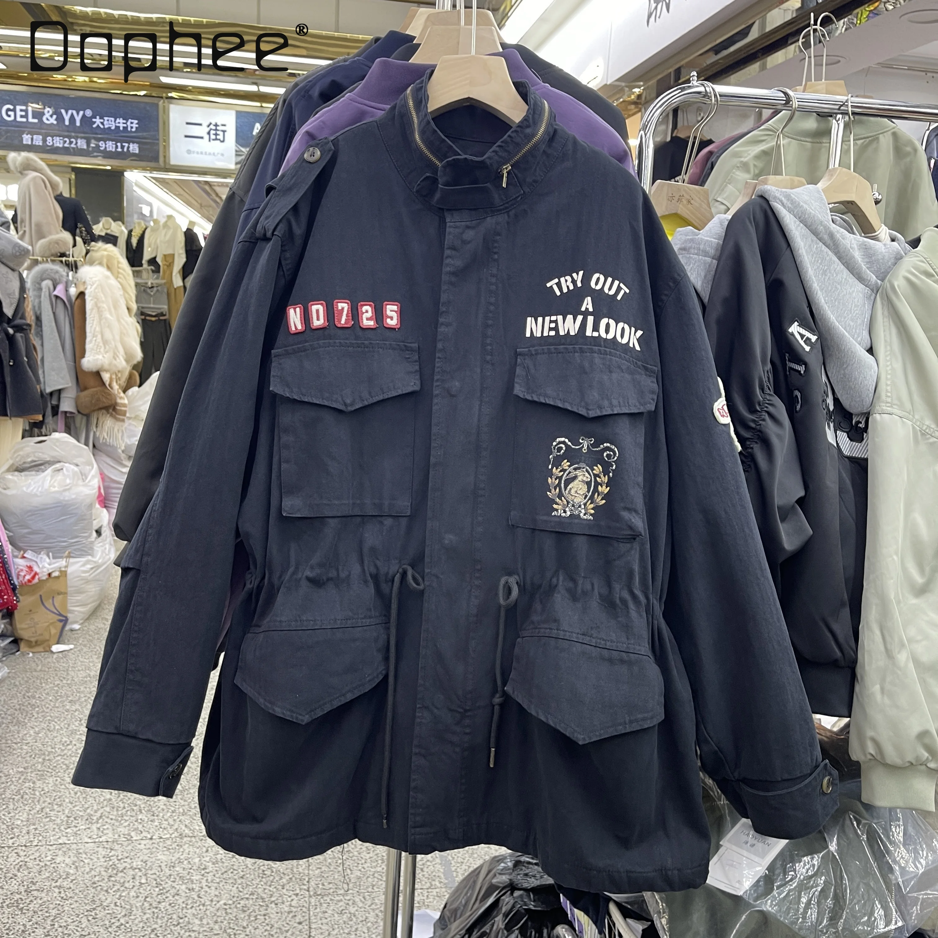 

2025 Winter Workwear Style Thickened Cotton Coat Women Long Sleeve Jacket Casual Style Loose Top