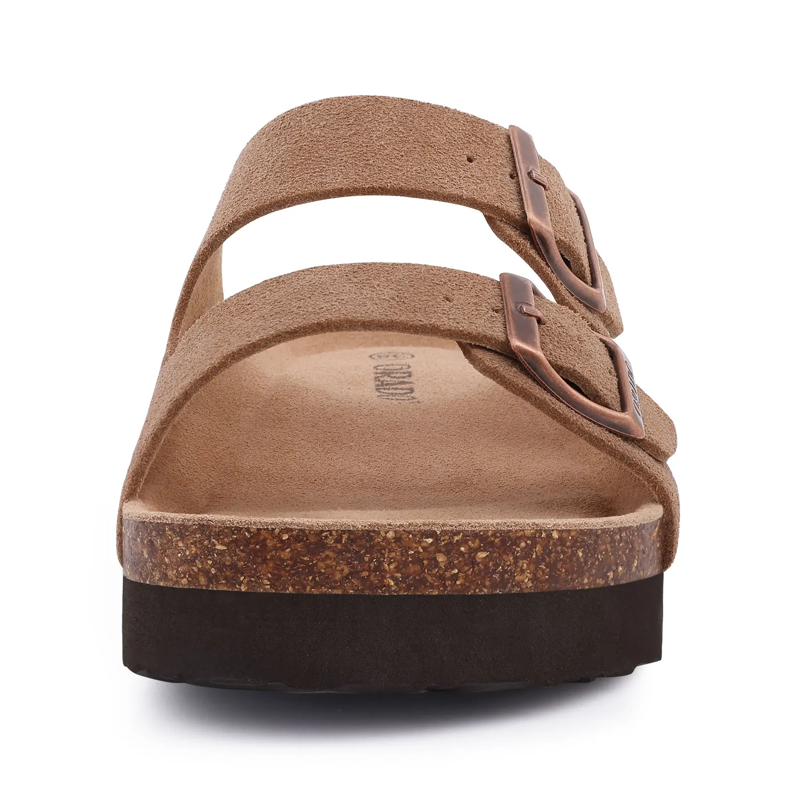 Kidmi New Men Sandals Men Double Buckle Sandals Cork Suede Men Slippers Outdoor Beach Slide Sandals Casual Soft Nonslip Sandals image 3