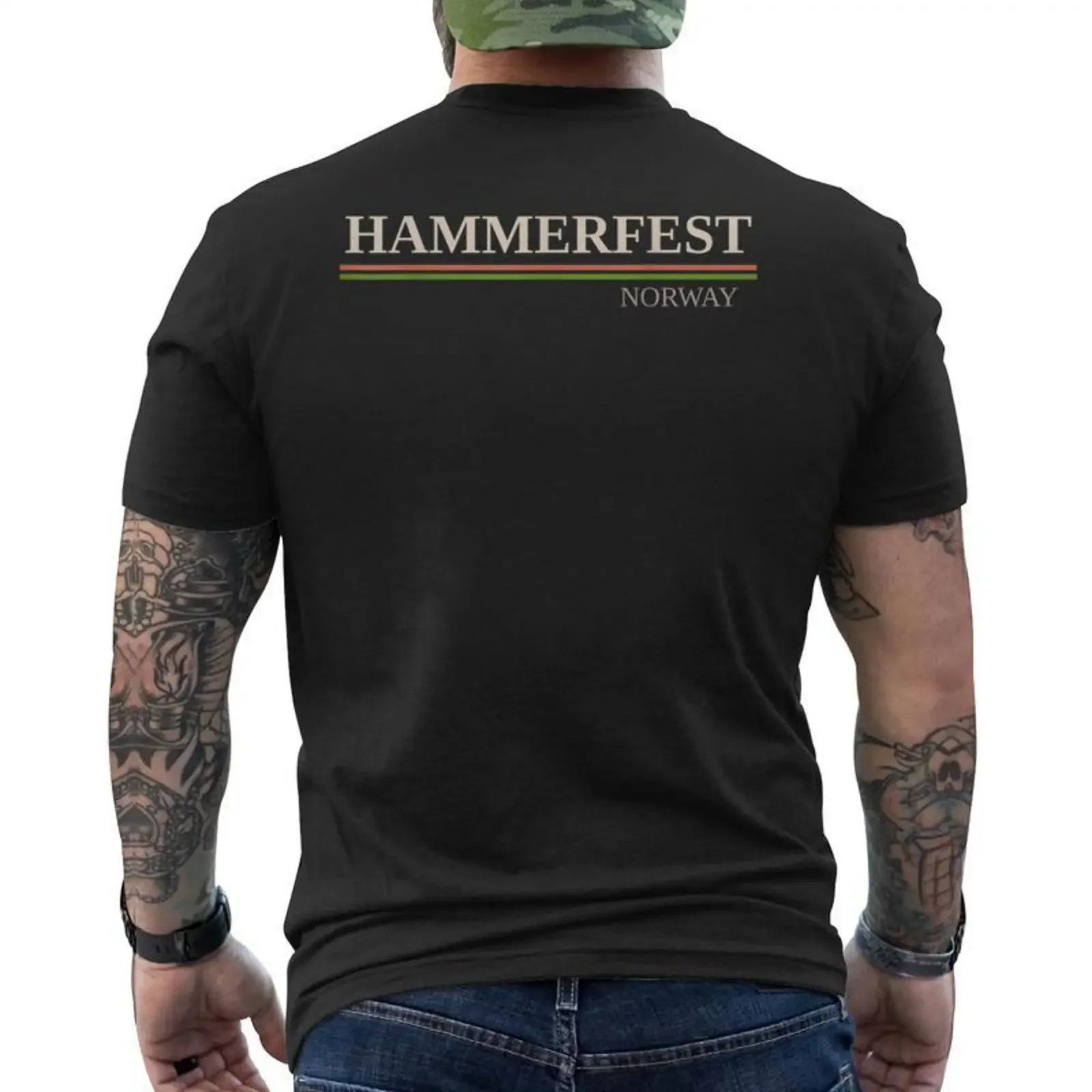 Hammerfest Norvège T shirt imprimé au dos Cadeauxyz vintage Washed designer clothes Casual Unisex Stylish Breathable streetwear