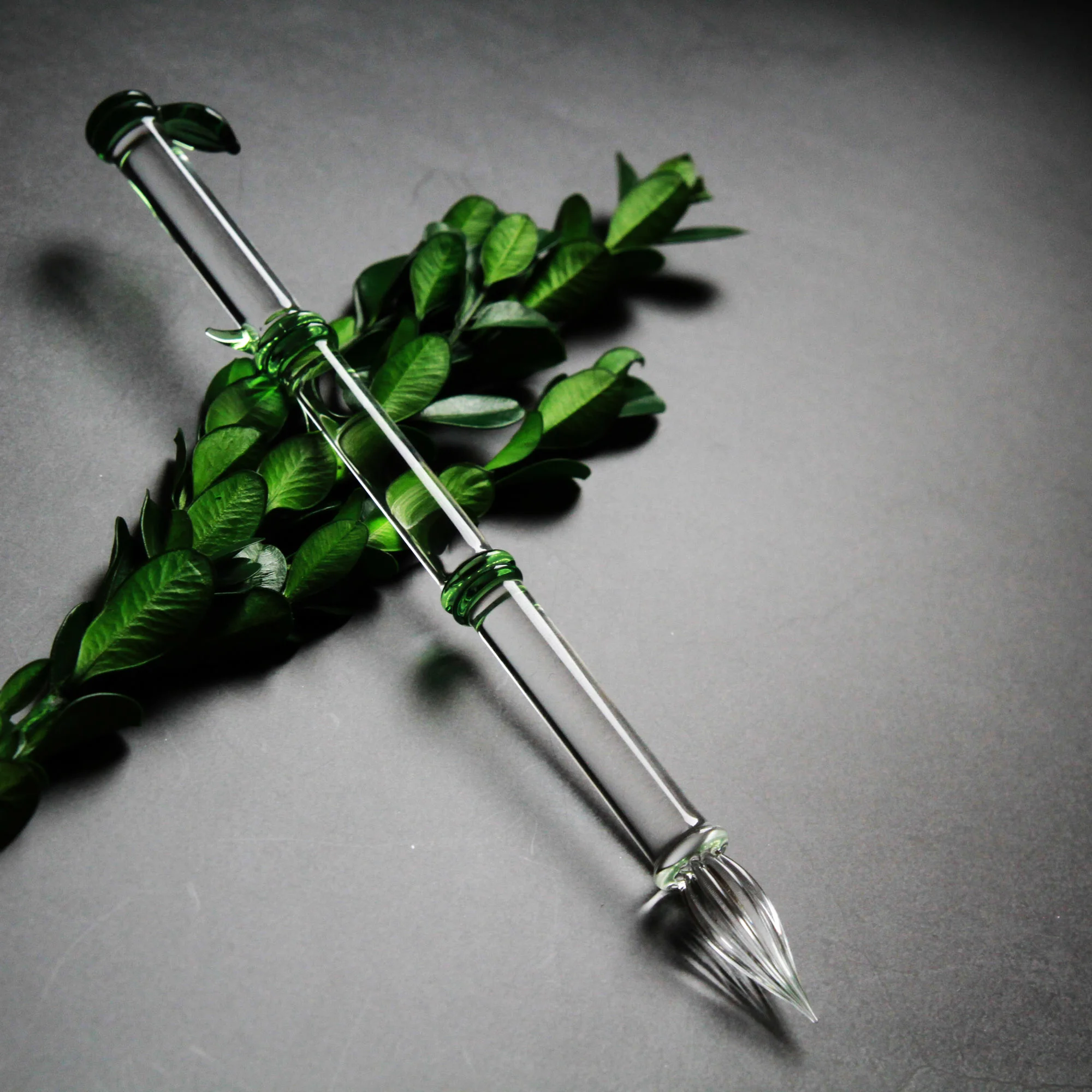 Limited Collection Crystal Glass Dip Pen Bamboo Posture Fourth Generation Writing Pen Gift