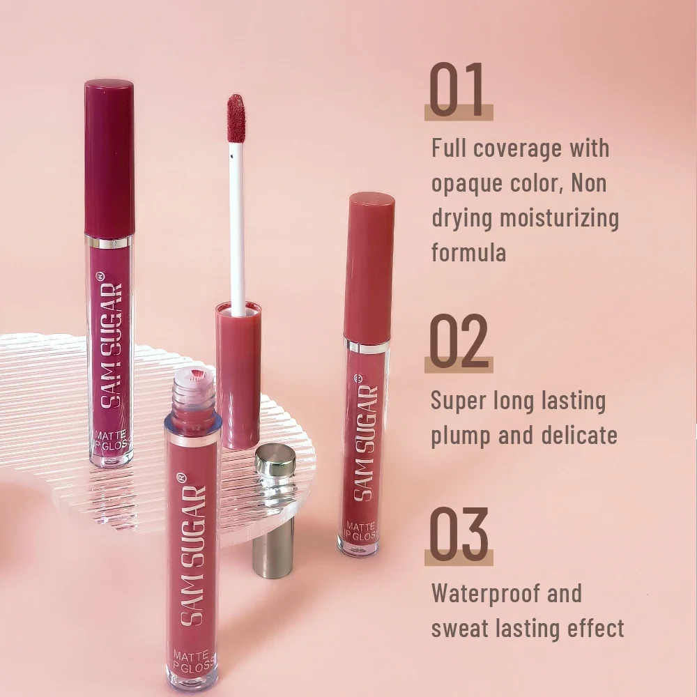 Flüssiger Lippenstift, heiße sexy Farben, Lippenfarbe, wasserdicht, langlebig, matt, Lipgloss, Lippen-Set, lichtecht, Lippenglasur, Lippen-Make-up-Set