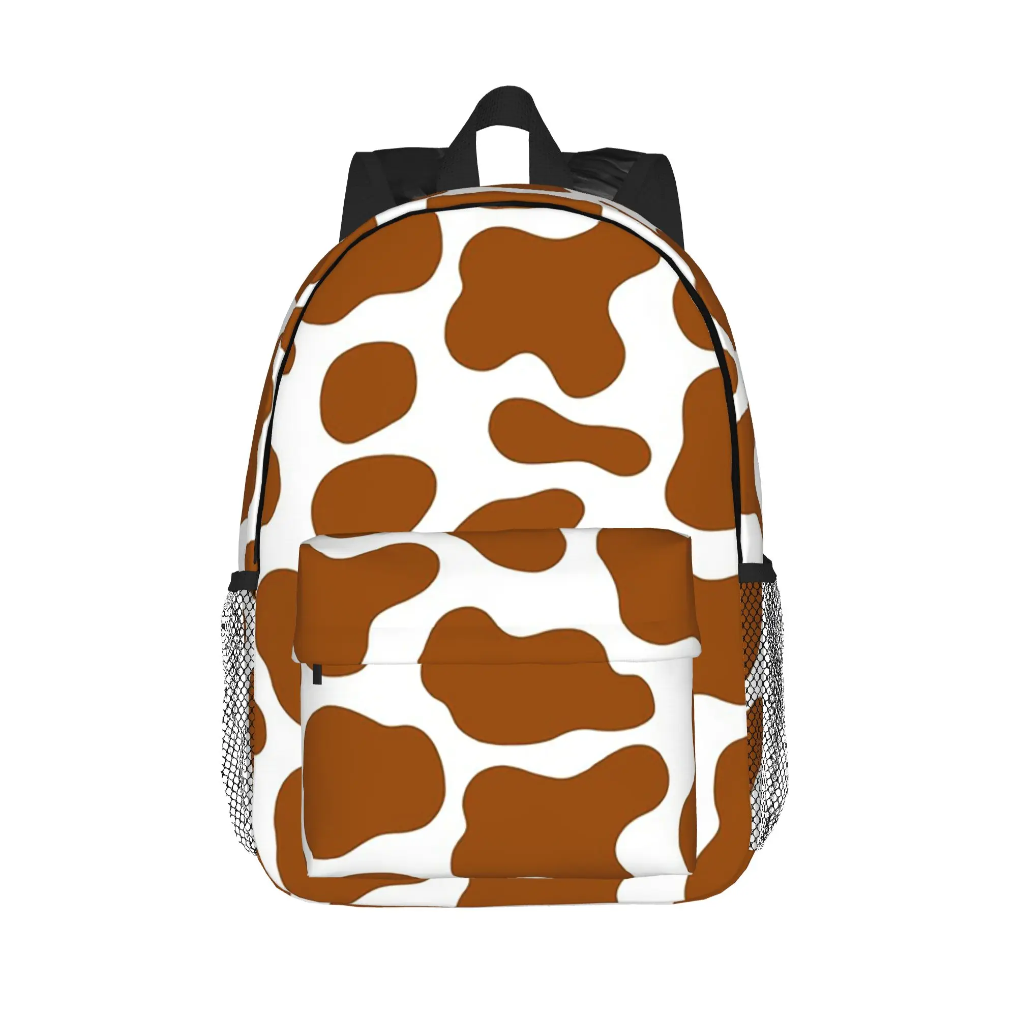 Cow Brown Spots Cute Cow Skin Pattern Backpack Hot Sale Daypack Boys Girls BookBag Shoulder Bags for Men Women School Bag
