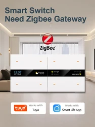 LOUYSGEN Tuya Zigbee UK Switch 4Way Scene Human Body Sensing Function Wall Light Button Switch Remote Control Need Neutral Wire