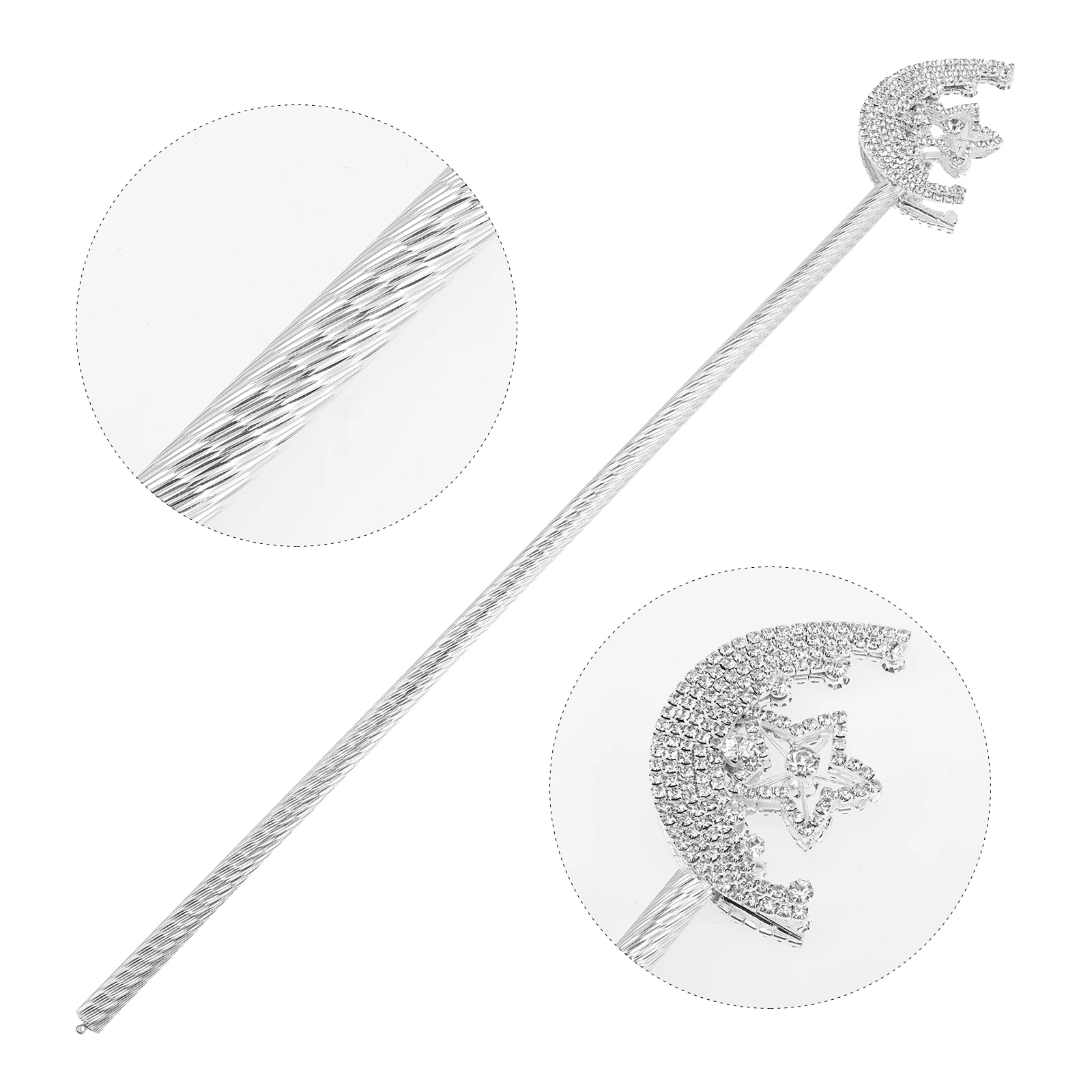 

Rhinestone Rhinestone Cane W Walking Stick Plastic Child Halloween Cosplay Cane Moon Star Decoration Gifts