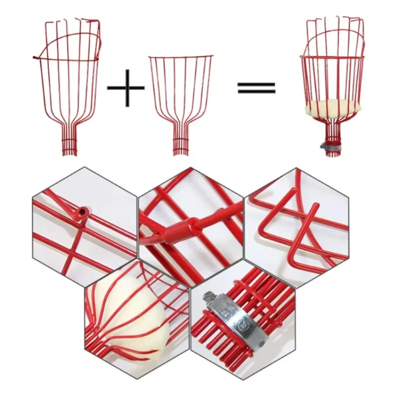 Deep Basket Convenient Fruit Picker Head Industrial Grade Apple & Peach Picking Device For Farm & Garden Optimal Catcher Tool