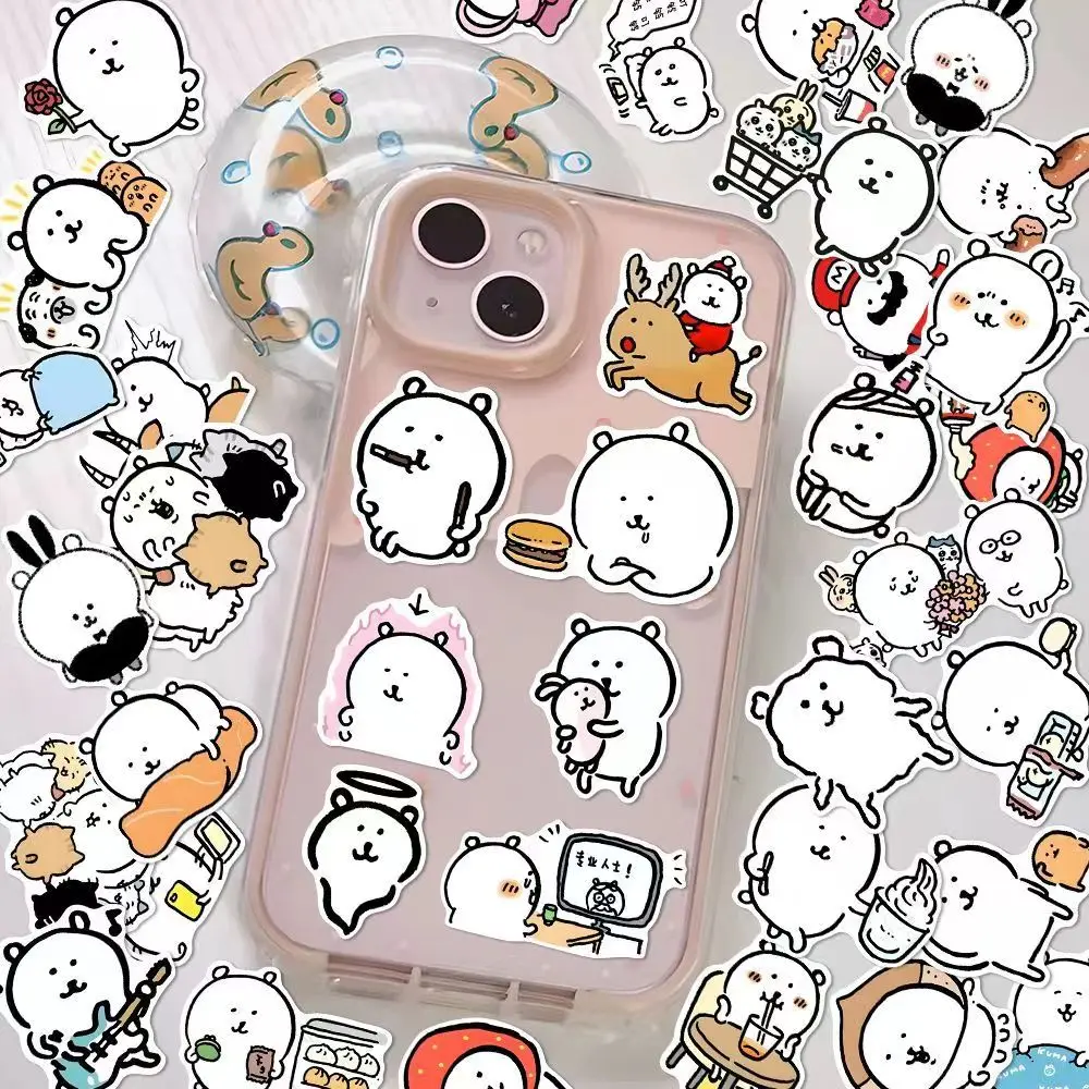Cute Self-deprecating  Joke Bear Stickers Simple Drawing Nagano Hand Account Material Tablet Room Desktop Decoration Stickers