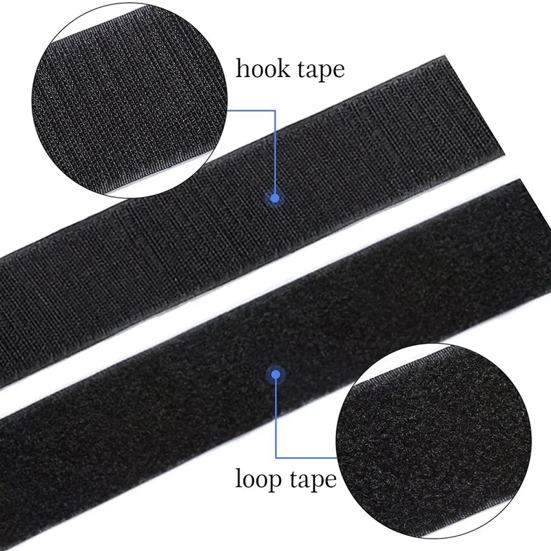 5M/Pairs Self Adhesive Hook and Loop Tape Fastener Strips Interlocking Nylon Fabric Hook Loop Sticky Tape for DIY Craft 16-50mm