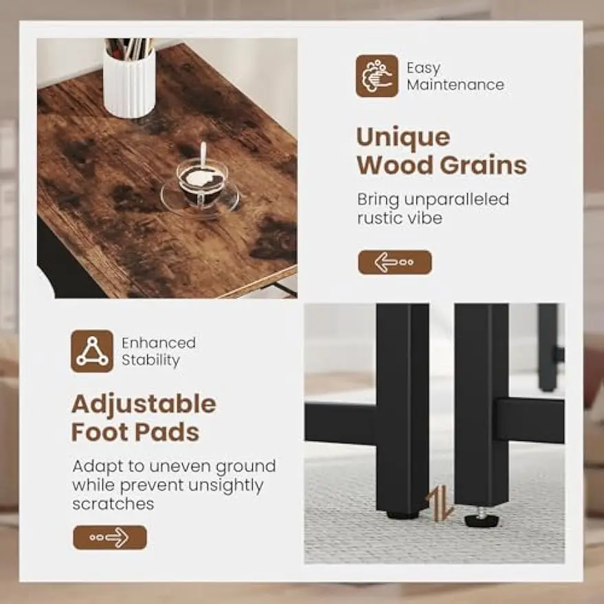 Heavy Duty Metal Frame Laptop Table, Rectangle Home Office Conference Table, Meeting Room Desk, Working Task Workstation for Stu