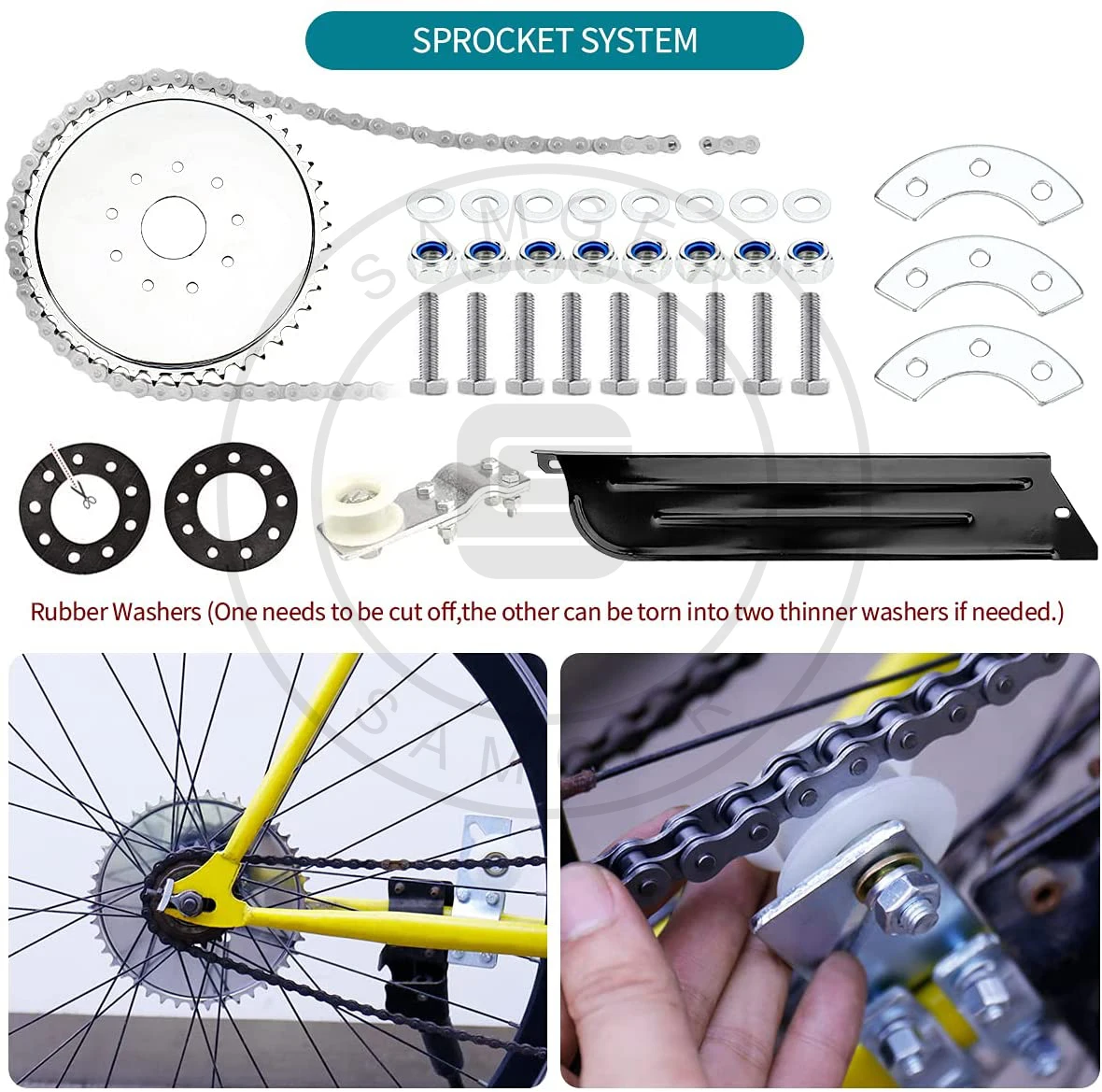 Samger 50/80/100CC Bicycle Gasoline Engine Kit 2 Stroke Pocket Bike Engine For DIY Electric Bicycle Complete Engine from RU/EU