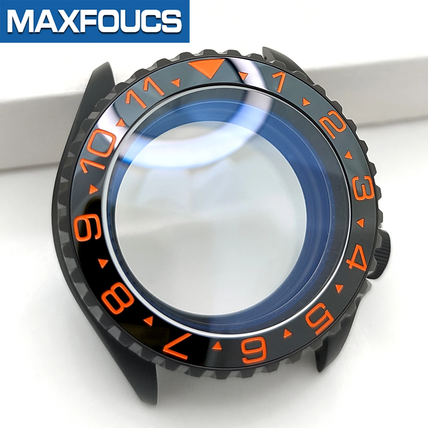 SKX NH 3.8 Schwarzes Mattes Uhrengehäuse-Set 4-Uhr-Position Edelstahl-Finish MOD NH36 Einsatz Saphirglas Kapitelring Kundenspezifische Teile – Detail 15