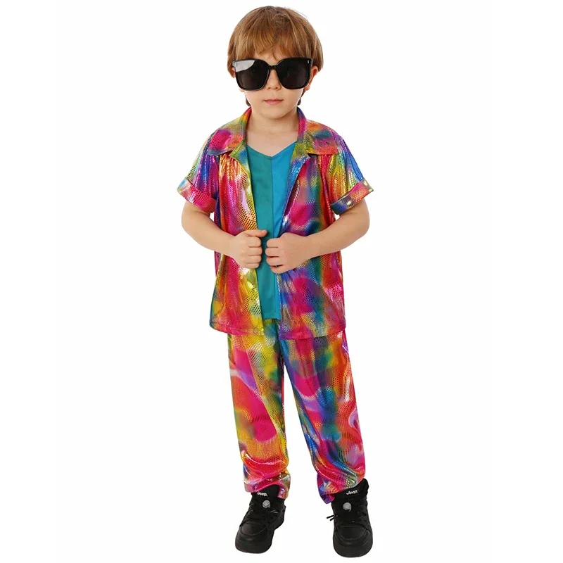 2024 New Arrival Boys 70s 80s Disco Peace And Love Dancer Cosplay Kids Hippie Halloween Costume