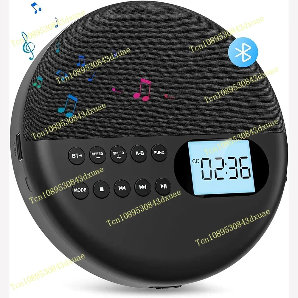 

Портативный CD-плеер, двусторонний Bluetooth 5,0, встроенный динамик, HIFI CD, музыка, Walkman ASP, перезаряжаемый USB, воспроизведение без потерь