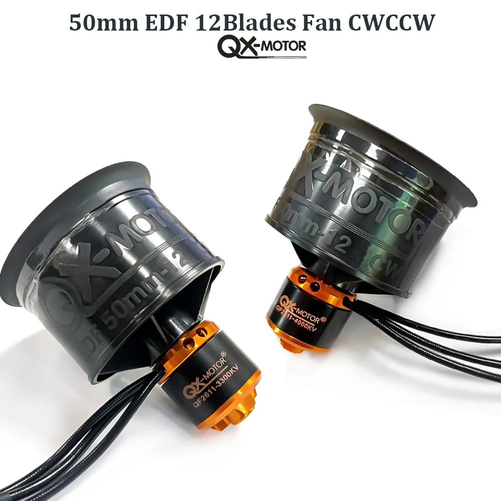 

QX-MOTOR 50 мм EDF 12-лопастной канальный вентилятор QF2611 3300/4000/4600/5000KV Бесщеточный двигатель CW/CCW используется 40A/50A ESC для деталей радиоуправляемых игрушек