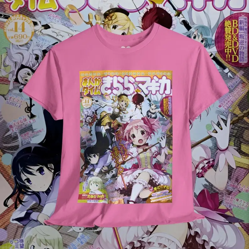 Mahou Shoujo Madoka Magica Vintage Anime T-Shirt Retro Merch Unisex Shirts