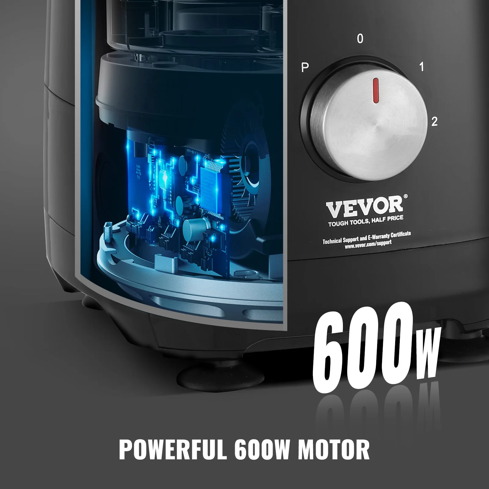 VEVOR-Chopper Vegetal para Cortar, Processador de Alimentos, Cortar, Triturar, Purê e Amassar, Lâmina de Aço Inoxidável, Preto, 9-Cup, 600W